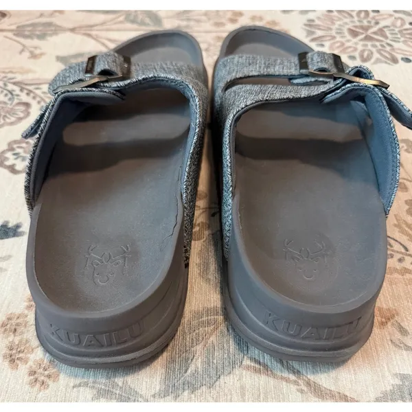 KuaiLu Women's Orthopedic Recovery Slides Gray Size 10 Double Buckle Sandals - Image 4