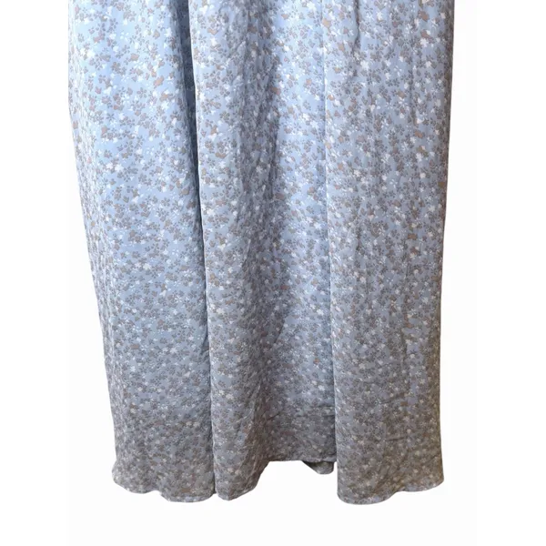 Entro Blue Maxi Dress Sz M V-Neck Keyhole Bust Flutter Kimono Sleeves - Image 4