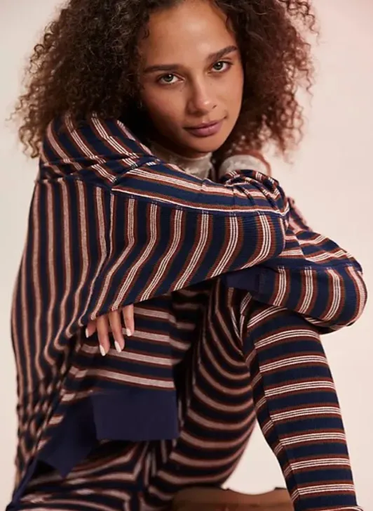 Free People Making In Happen Pullover Navy Large - Image 5