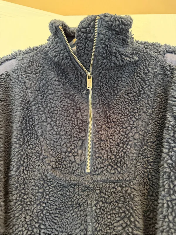 Free People Movement Fluffy Blue Small Women's Fleece Quarter Zip Oversized - Image 9