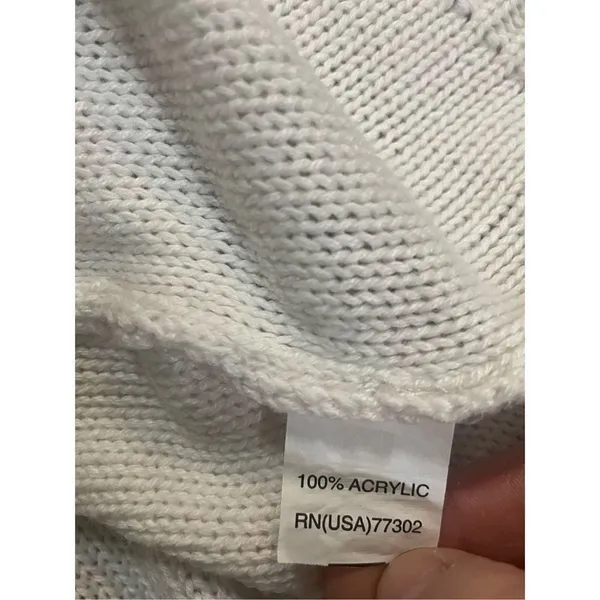 Zara Knit white sweater with zip up back sz medium‎ - Image 3
