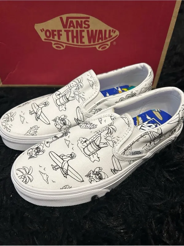 VANS white u-color u-paint slip on shoes sneakers women’s 7 new - Image 7