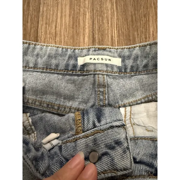 PACSUN‎ - Blue Denim Mom Shorts, Women's 26, MUST SEE! 100% Cotton - Image 2
