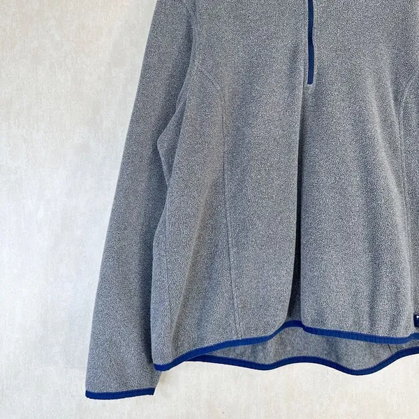 L.L. Bean 1/4 Zip Pullover Fleece Gray Outdoor Hiking Light Jacket Size XL - Image 4