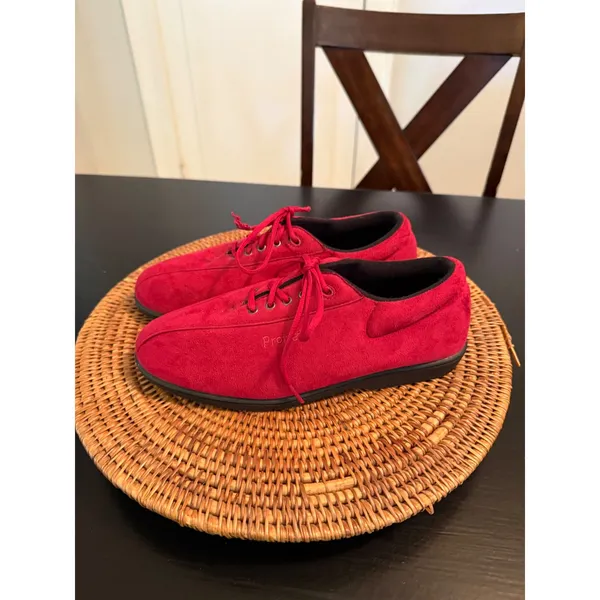 Propet Womens Red Suede‎ Lace Up Comfort Walking Shoes Sneakers Low Top Size 9.5 - Image 2