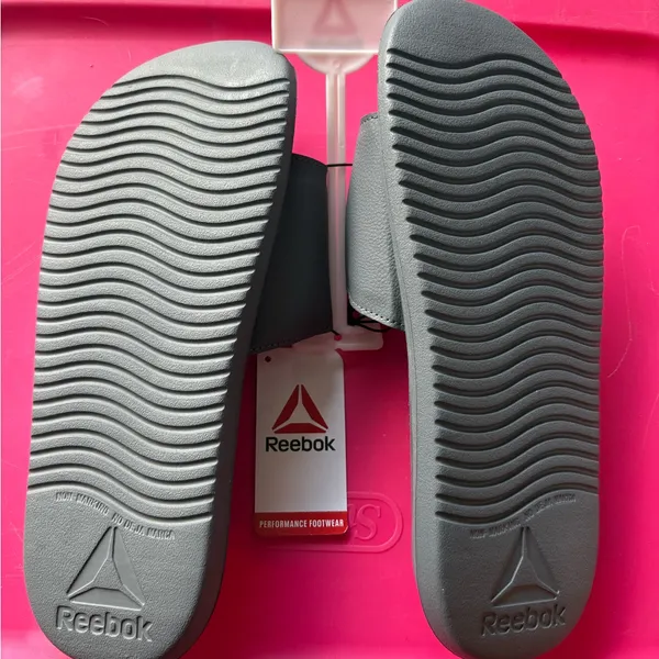 Reebok Charcoal and Pink Slides - Image 2