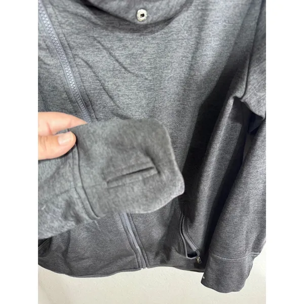 Champion XXL Gray Full Zip Jacket Women's Duo Dry Cowl Neck Asymmetrical - Image 3