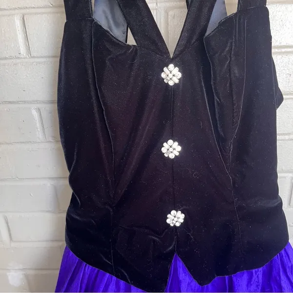 Vintage 80s Jessica McClintock 100% Silk with Black Velvet Bodice Ball Gown 10 - Image 6