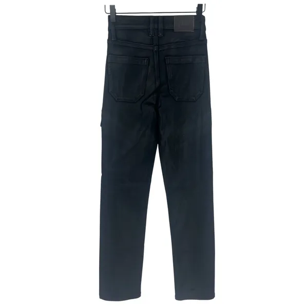 PAIGE Stella Black Coated Cargo Straight Leg Pants Size‎ 23 - Image 11