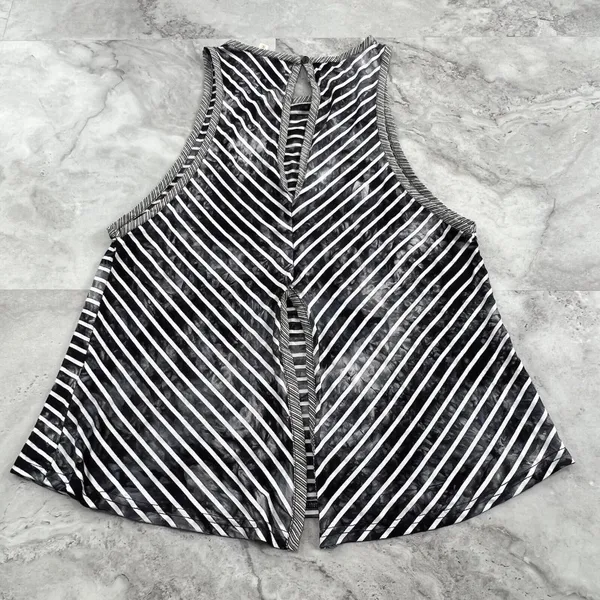 Hem & Thread‎ Size Small S Blue White Tank Top Stripe Sleeveless Summer Shirt - Image 2