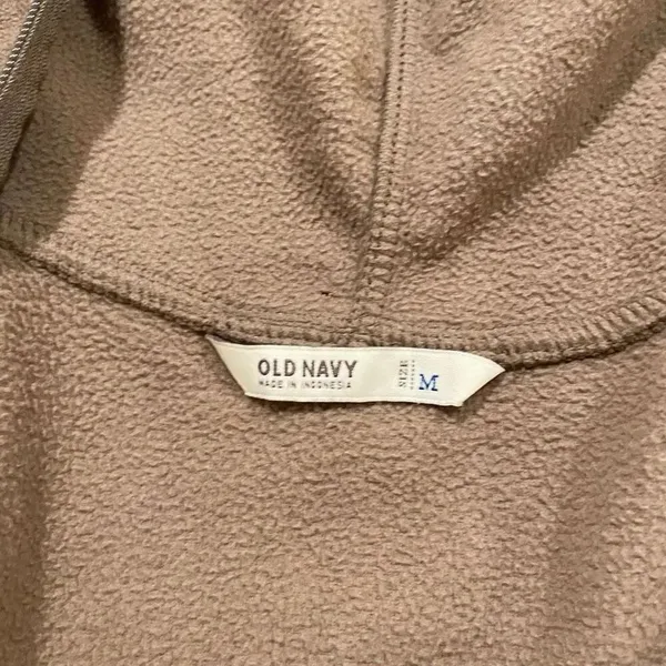 Old Navy Women’s Brown Fleece Zip Up Hoodie Jacket Size Medium Cozy Lightweight - Image 3