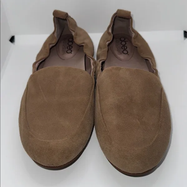 Abeo Jean Suede Loafers Brown Flat Dress Shoes Women’s 7 - Image 2