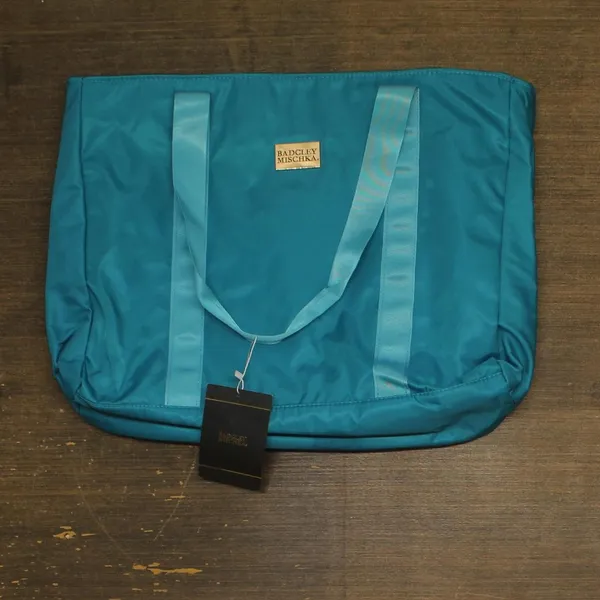 NWT Badgley Mischka Bag Lightweight Packable Travel Tote Bag Aqua Blue One Size - Image 8