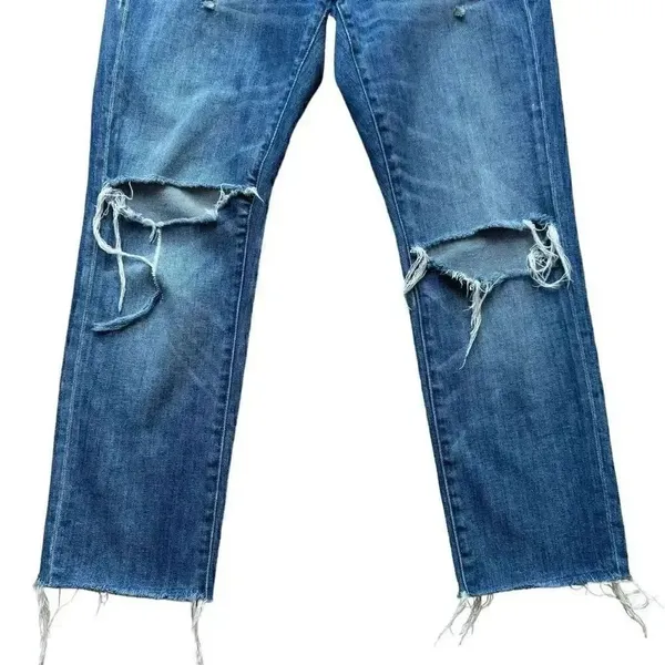 Madewell slim boyjean denim distressed jeans High rise, ripped SZ 26 # 1833 - Image 3