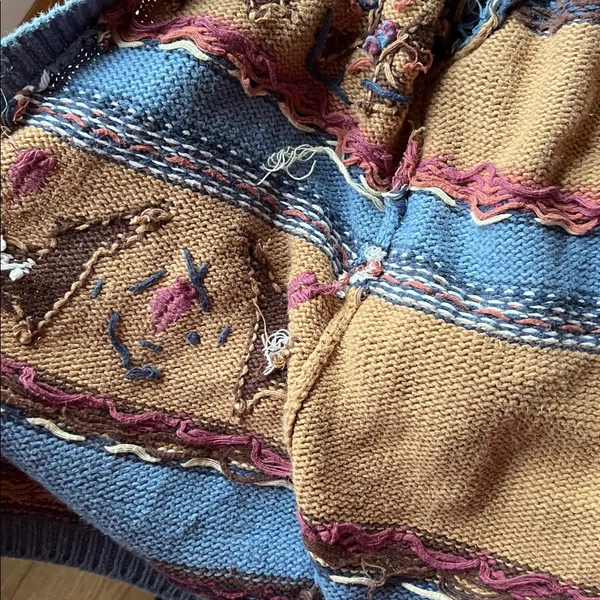 Jantzen Hand Embroidered Western Colorful Knit Cardigan - Image 4