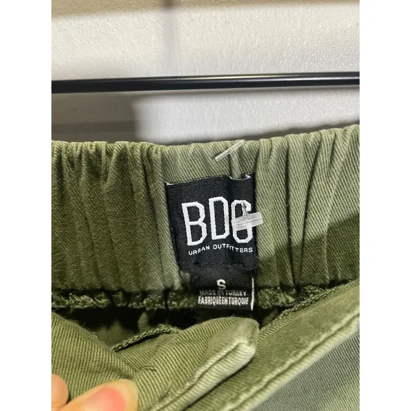 BDG Cargo Pants Womens S Green Raw Hem High Rise Utility Streetwear Wide Leg - Image 3