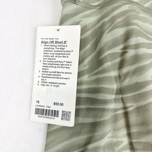 Lululemon Align High Rise Short 8" Size 16 NWT Le Tigre Camo Green Fern Multi - Image 3