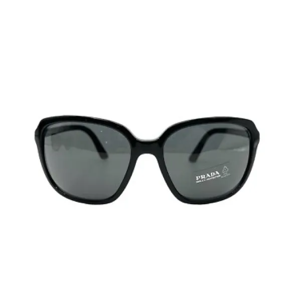 NWT Prada Classic Black with Gold Accents Sunglasses & Case 100% UV Protection - Image 2