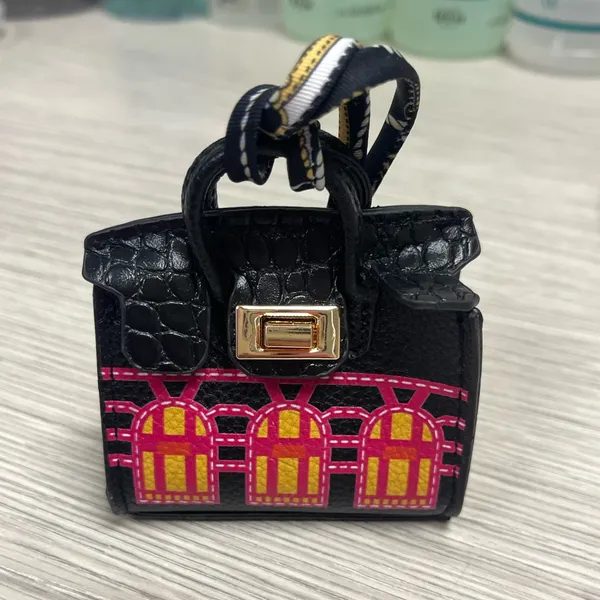 New Black Birkin Tote Charm For Purse - Image 2