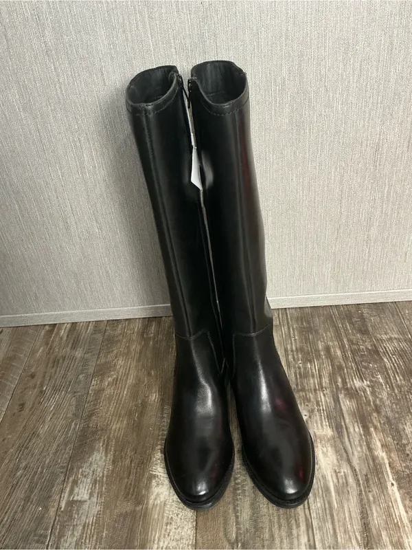 Geox Black Over-the-Knee Leather Riding Boots Size 7 - Image 9