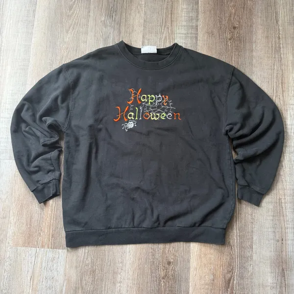 Vintage Endless Designs Happy Halloween Embroidered Crewneck Sweatshirt - Image 2