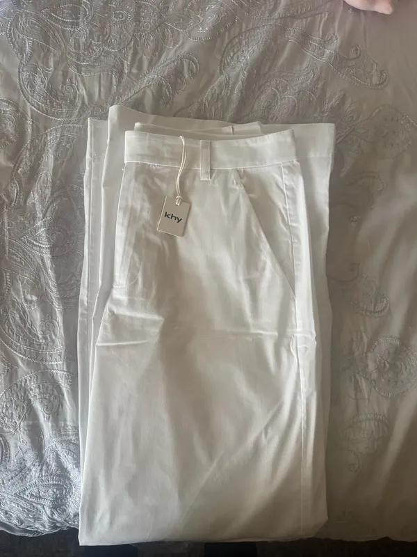 KHY by Kylie Jenner low rise Poplin white pants - Image 5