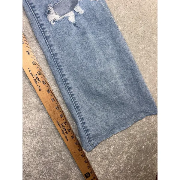 American Eagle‎ Jeans Womens 000 Short Light Wash Super Hi-Rise Flare Distressed - Image 10