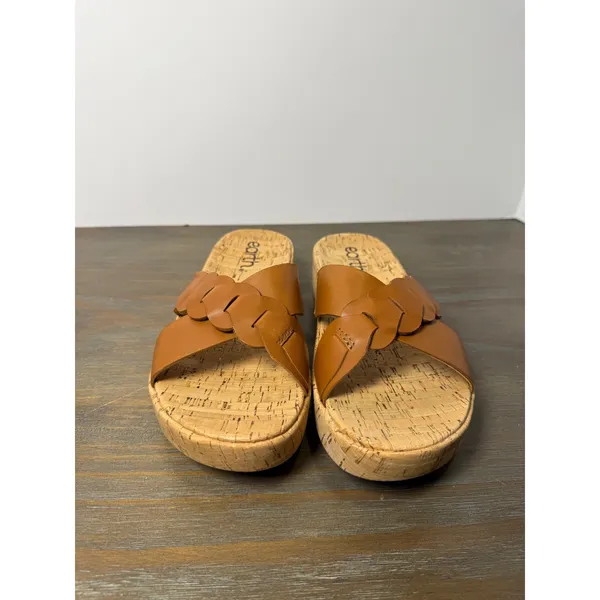 Earth Scotti‎ Leather Platform Slide Sandals Cork Comfort Size 9 NWT - Image 7