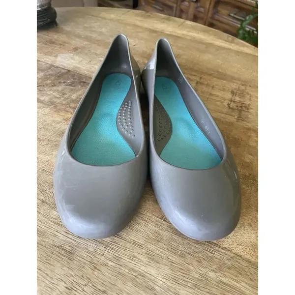 OKA B gray ballet flats slip on shoes US 9 EU 39 made in USA rubber comfort - Image 2