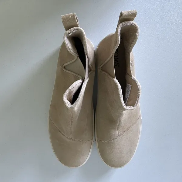 TOMS Fenix Platform Chelsea Shoes Ankle Booties Oatmeal Cream Tan Women's 10 - Image 5