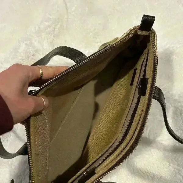Dooney and Bourke‎ Signature Canvas Leather Purse Vintage DB Brown Shoulder Bag - Image 7