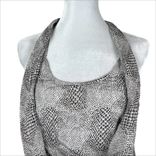 NWT Anthropologie Drew Silk Python Print Drape Front Halter Tunic Top Size XS - Image 4
