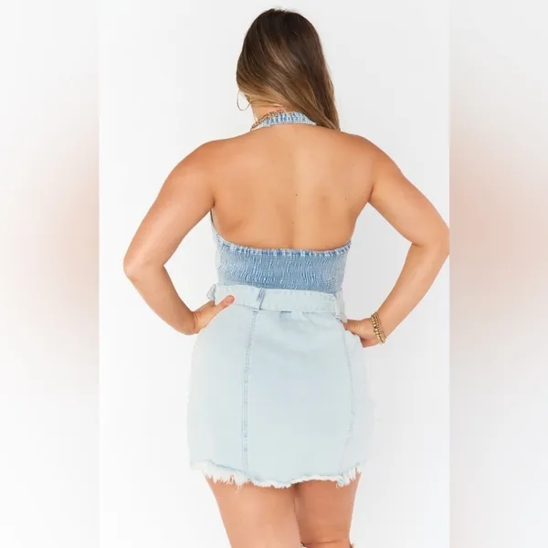 SHOW ME YOUR MUMU Duncan Halter Dress In Blue Jay - Image 7