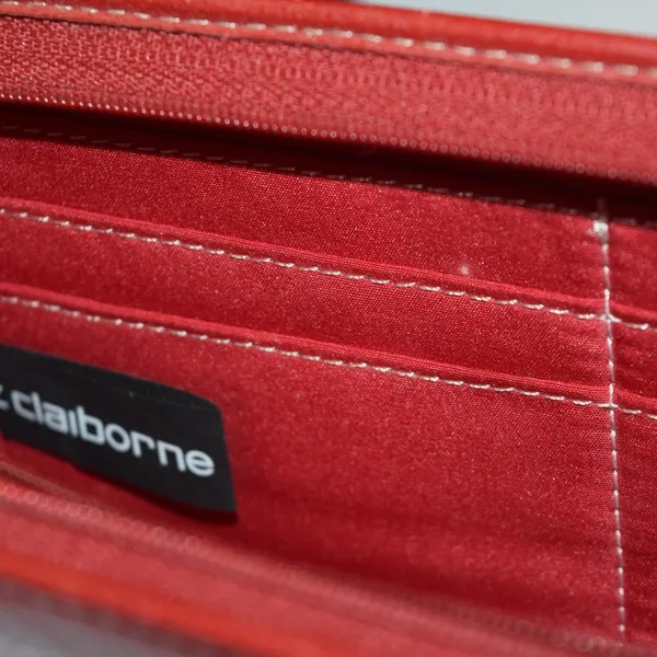 Liz Claiborne Wallet/Wristlet, Red Initialed  "J" - Image 7