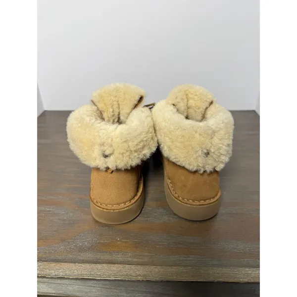 UGG Quincy Chestnut Suede Lace Up Shearling Boots Cozy Winter‎ Casual 8 - Image 8