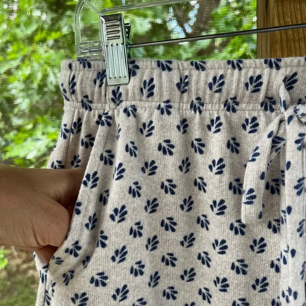 Eddie Bauer Women's Soft Knit Pajama Set Grey & Blue Printed Size S - Image 6