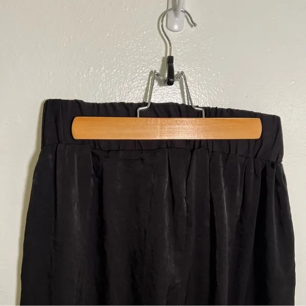 West Kei Women's Size Small Cropped Wide Leg Tie Waist Pants Black‎ High-Rise - Image 11