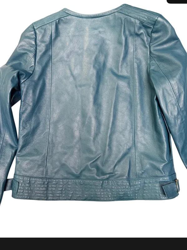 Chloe deep teal lambs leather. - Image 2