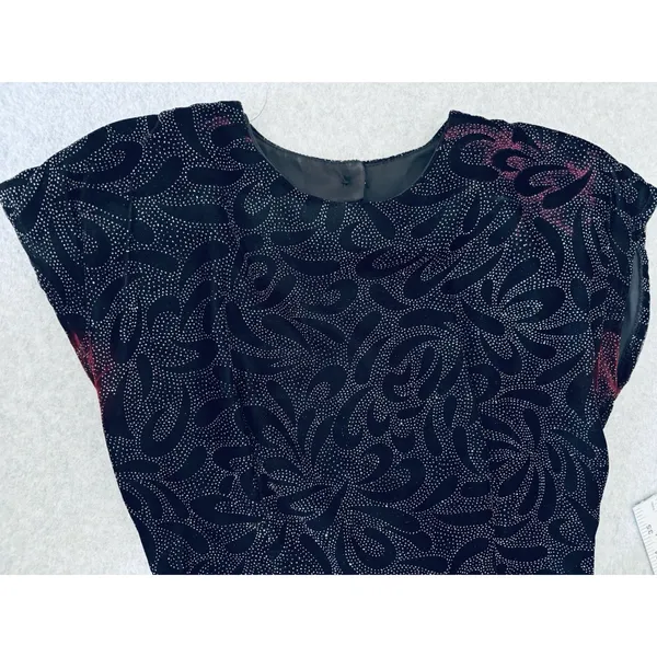 Vintage Filigree Ltd. Elegant‎ Black Sparkle Party Cocktail Dress Satin Bow Sz 8 - Image 14