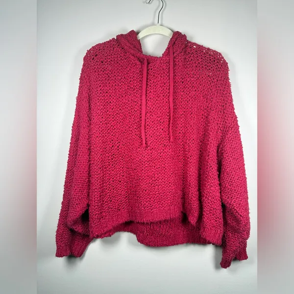 Anthropologie Pilcro Sailcloth Hooded Cropped Sweater Sz XL Loose Knit - Image 4