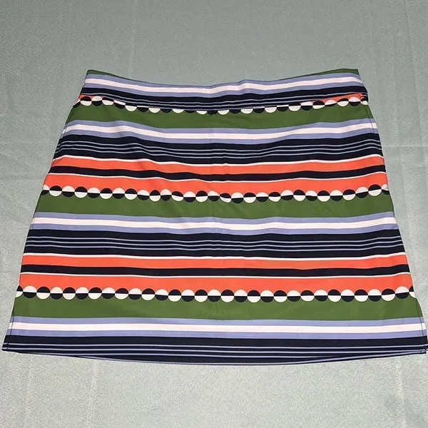 Izod Fun Striped/Circle Print Stretch Golf Tennis‎ Skirt Skort Size 10 C33 - Image 8