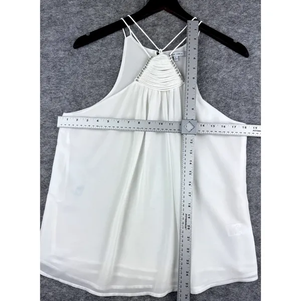 Naked Zebra Ladies Halter Blouse, Bead Embellished Front, Sleeveless, Size Large - Image 3