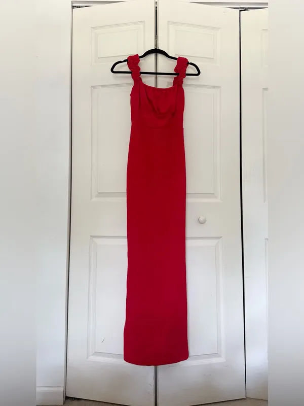 Lulu's Tayla Red Sleeveless Ruched Column Maxi Dress Long Dress Party Size Small - Image 4