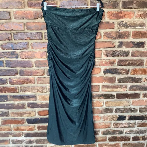 NWOT Lulu's Gorgeous Reputation Green Strapless Ruched Midi Dress Women's Large - Image 3