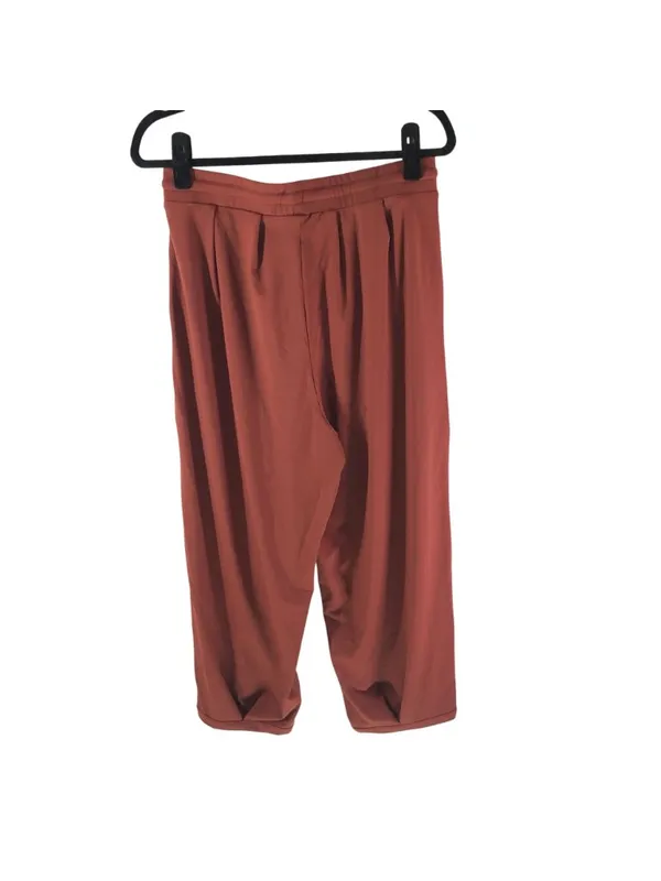 Halara Mid Rise Drawstring Casual Tapered Pants with Pockets Rust Red M - Image 4