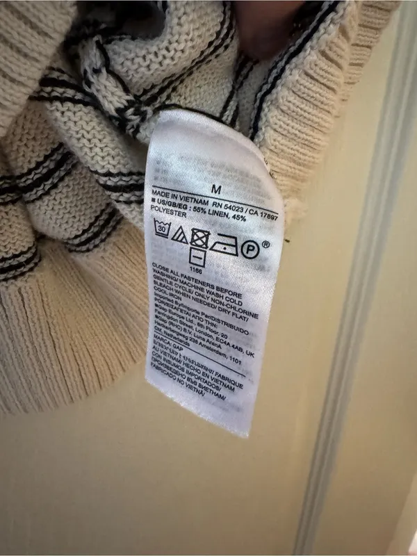 GAP Striped V-Neck Button Sweater Vest - Image 3