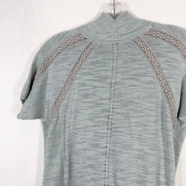 Anthropologie‎ Knitted Knotted Small Top Knit Sparkly Gray Blue Cowl Crochet 392 - Image 7