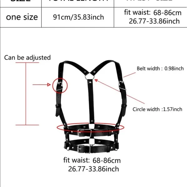 Harness Black Underbust Suspender Double Belt New - Image 8