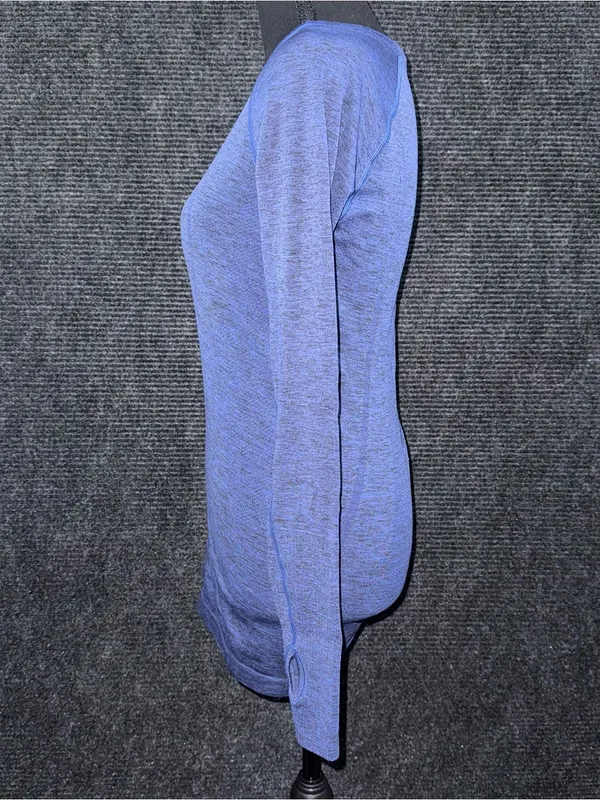 Lululemon Swiftly Tech Long Sleeve Shirt Crew Heather Blue Sz 6 EUC - Image 2