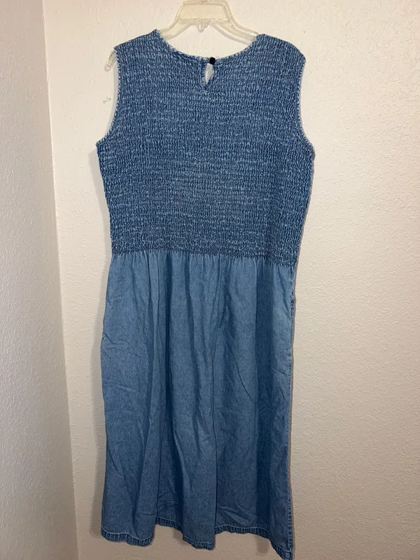 Vintage Jean dress Denim Jean Dress Jumper sleeveless cottagecore teacher - Image 5